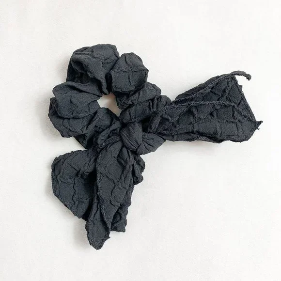Anthropologie | Accessories | Black Seersucker Textured Bow 